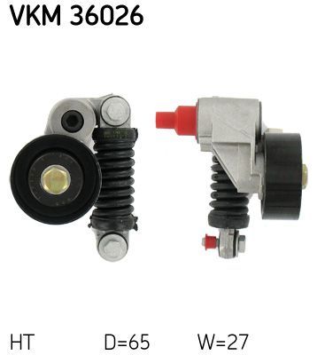 Diržo įtempiklis, V formos rumbuotas diržas SKF VKM 36026