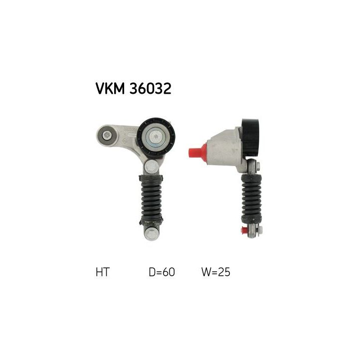 Diržo įtempiklis, V formos rumbuotas diržas SKF VKM 36032