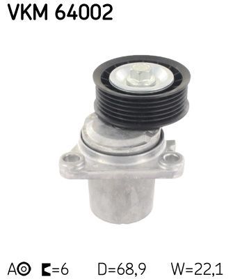 Diržo įtempiklis, V formos rumbuotas diržas SKF VKM 64002