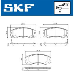 Stabdžių trinkelių rinkinys, diskinis stabdys SKF VKBP 80590 A