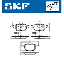 Stabdžių trinkelių rinkinys, diskinis stabdys SKF VKBP 80749 E