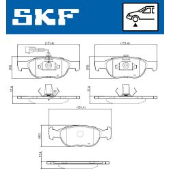 Stabdžių trinkelių rinkinys, diskinis stabdys SKF VKBP 80777 E