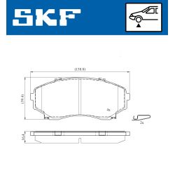 Stabdžių trinkelių rinkinys, diskinis stabdys SKF VKBP 80822 A