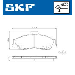 Stabdžių trinkelių rinkinys, diskinis stabdys SKF VKBP 81084 A