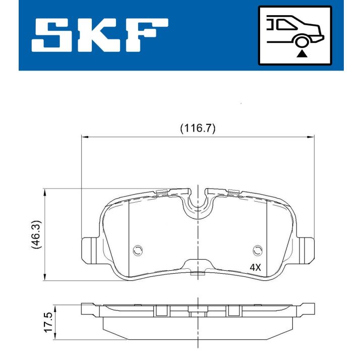Stabdžių trinkelių rinkinys, diskinis stabdys SKF VKBP 90257