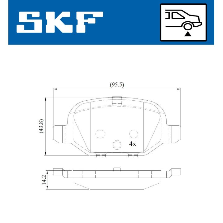 Stabdžių trinkelių rinkinys, diskinis stabdys SKF VKBP 90414
