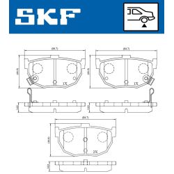 Stabdžių trinkelių rinkinys, diskinis stabdys SKF VKBP 90483 A