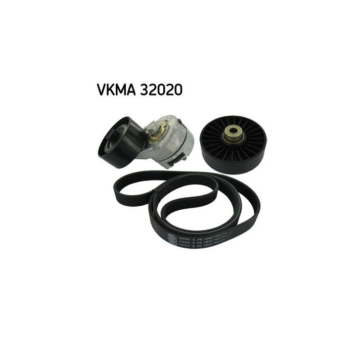 V formos rumbuotas diržas, komplektas SKF VKMA 32020