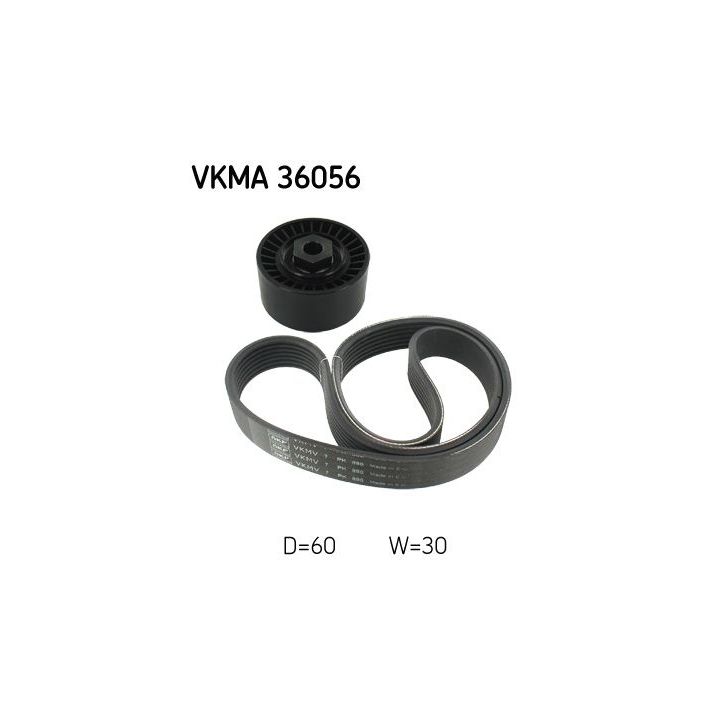 V formos rumbuotas diržas, komplektas SKF VKMA 36056