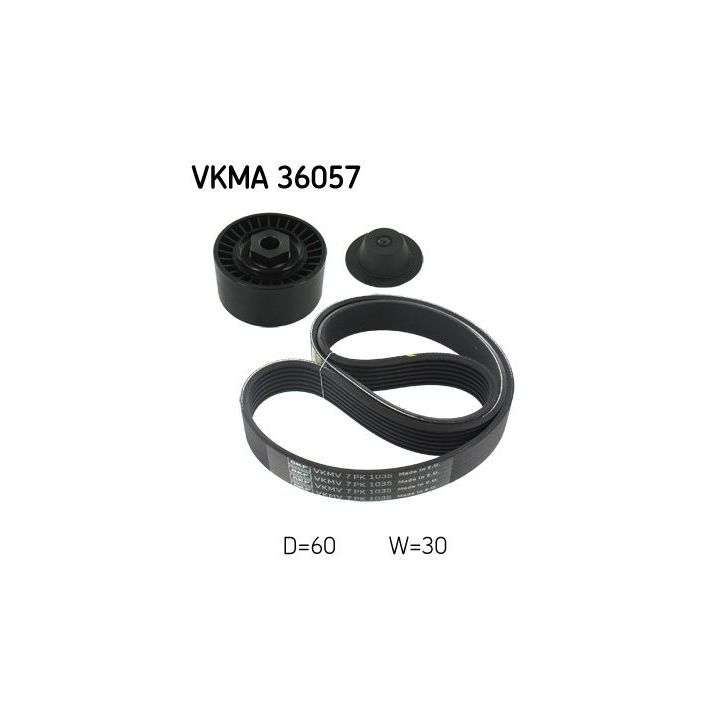 V formos rumbuotas diržas, komplektas SKF VKMA 36057