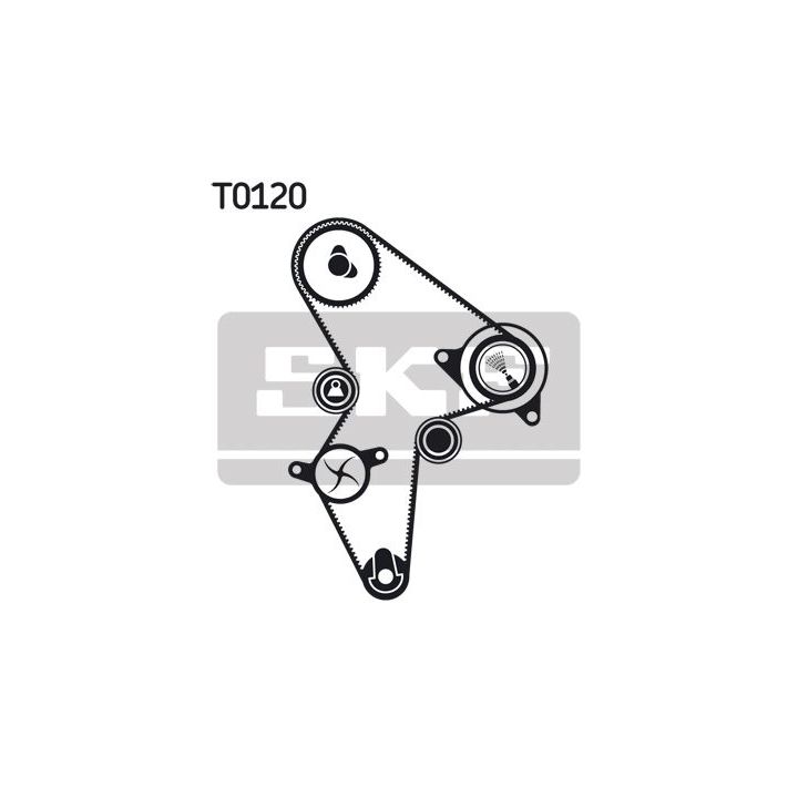 Vandens siurblio ir paskirstymo diržo komplektas SKF VKMC 03121