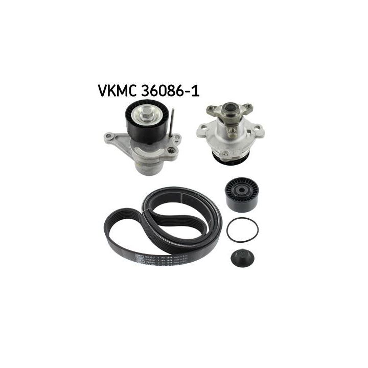 Vandens siurblys + V formos rumbuotas diržas, komplektas SKF VKMC 36086-1