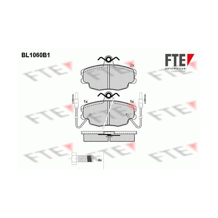 Stabdžių trinkelių rinkinys, diskinis stabdys FTE 9010021