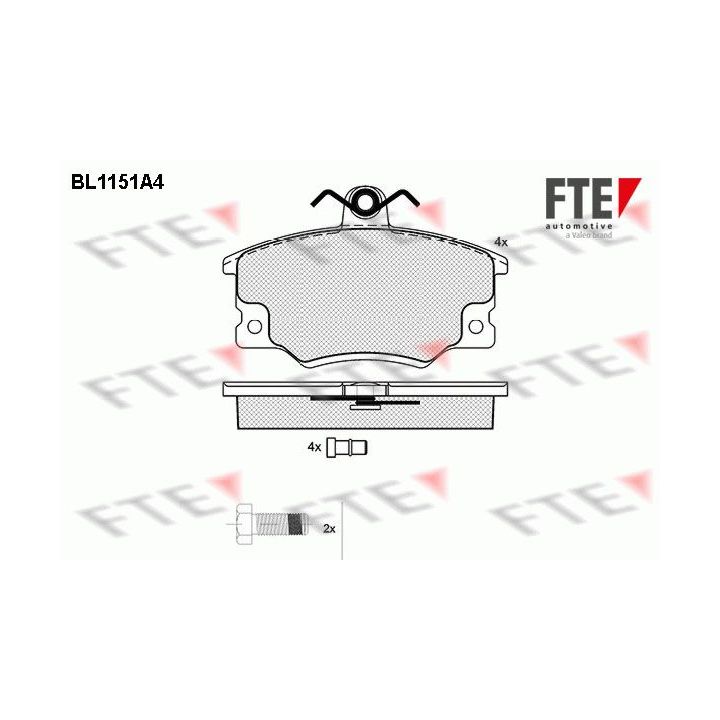 Stabdžių trinkelių rinkinys, diskinis stabdys FTE 9010042
