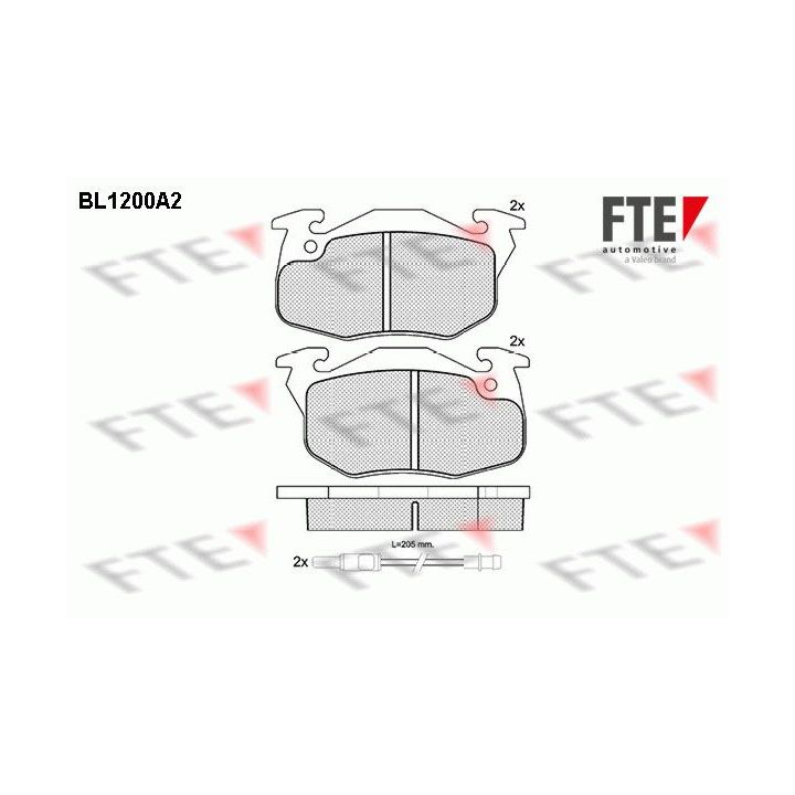Stabdžių trinkelių rinkinys, diskinis stabdys FTE 9010057
