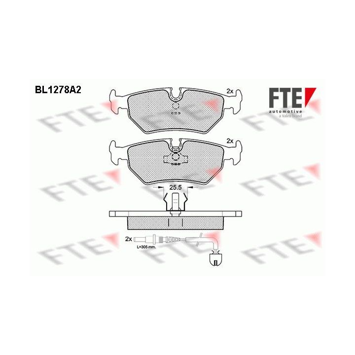 Stabdžių trinkelių rinkinys, diskinis stabdys FTE 9010087