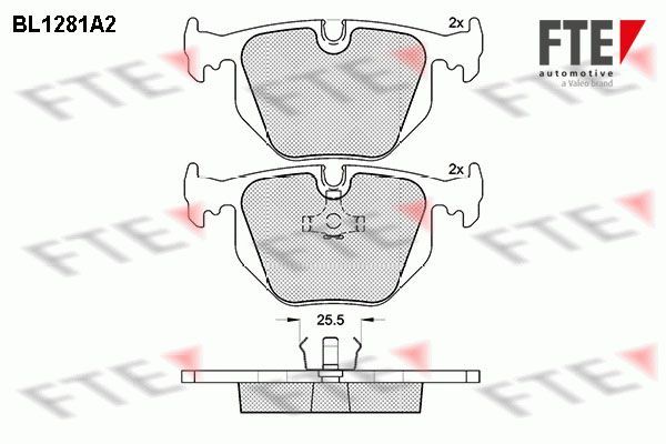 Stabdžių trinkelių rinkinys, diskinis stabdys FTE 9010090