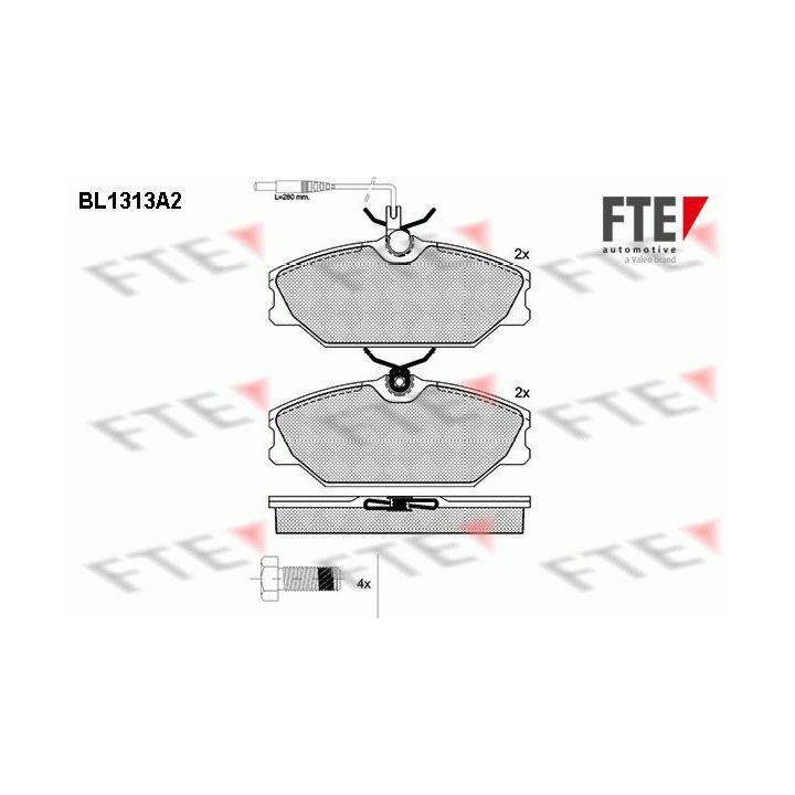 Stabdžių trinkelių rinkinys, diskinis stabdys FTE 9010101