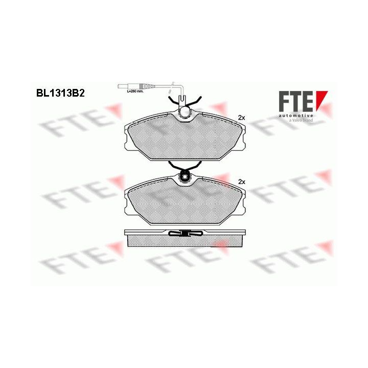 Stabdžių trinkelių rinkinys, diskinis stabdys FTE 9010102