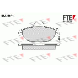 Stabdžių trinkelių rinkinys, diskinis stabdys FTE 9010106