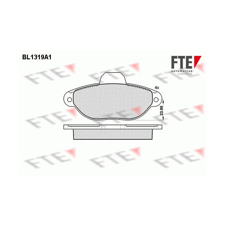 Stabdžių trinkelių rinkinys, diskinis stabdys FTE 9010106