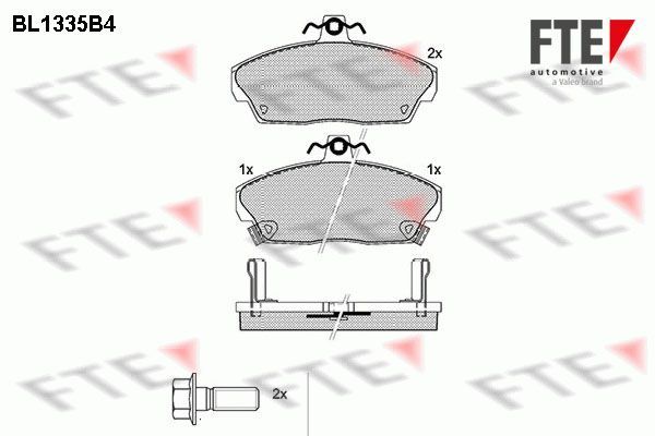 Stabdžių trinkelių rinkinys, diskinis stabdys FTE 9010126