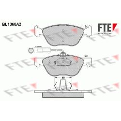 Stabdžių trinkelių rinkinys, diskinis stabdys FTE 9010139