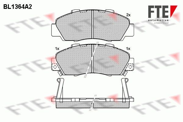 Stabdžių trinkelių rinkinys, diskinis stabdys FTE 9010142