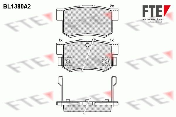 Stabdžių trinkelių rinkinys, diskinis stabdys FTE 9010154