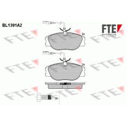 Stabdžių trinkelių rinkinys, diskinis stabdys FTE 9010165