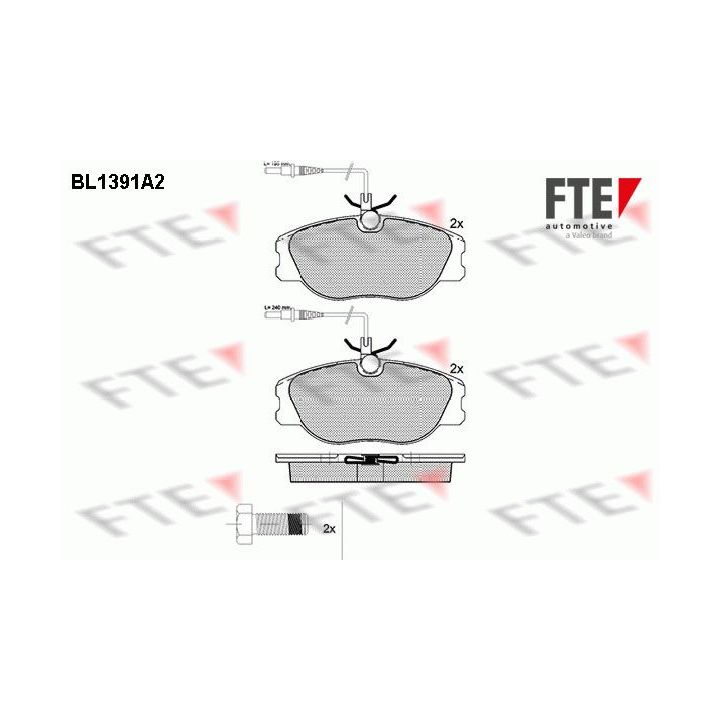 Stabdžių trinkelių rinkinys, diskinis stabdys FTE 9010165