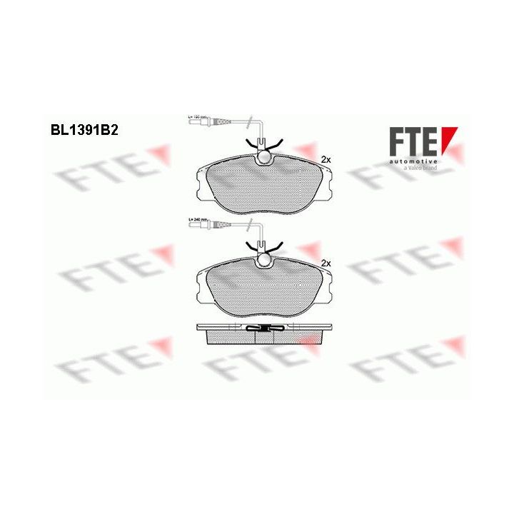 Stabdžių trinkelių rinkinys, diskinis stabdys FTE 9010166