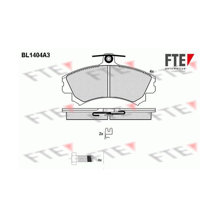 Stabdžių trinkelių rinkinys, diskinis stabdys FTE 9010176