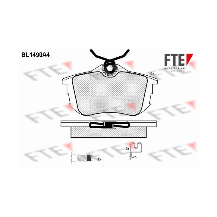 Stabdžių trinkelių rinkinys, diskinis stabdys FTE 9010221