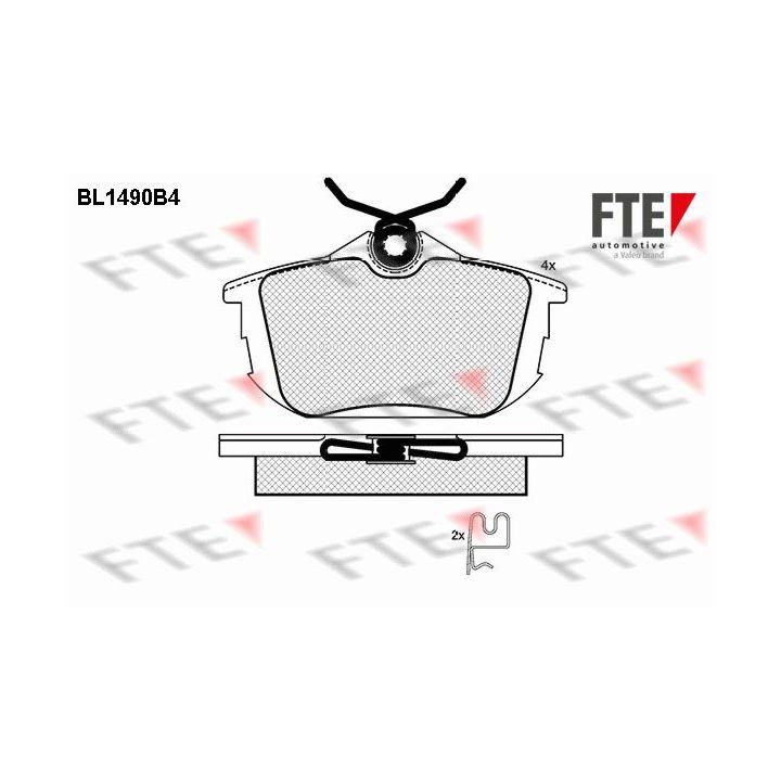 Stabdžių trinkelių rinkinys, diskinis stabdys FTE 9010222