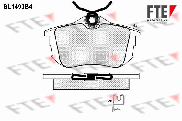 Stabdžių trinkelių rinkinys, diskinis stabdys FTE 9010222