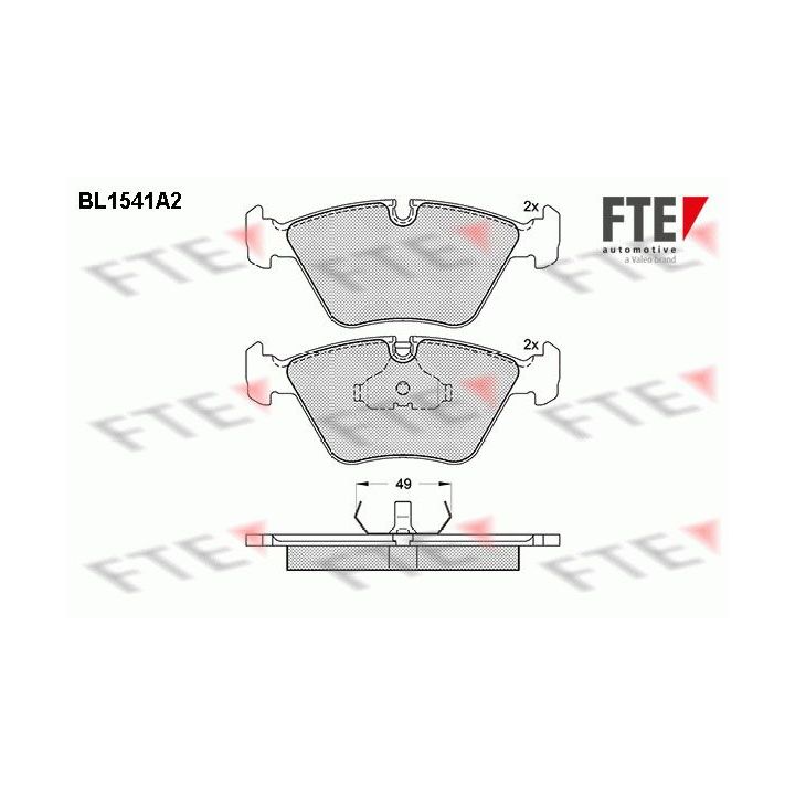 Stabdžių trinkelių rinkinys, diskinis stabdys FTE 9010239