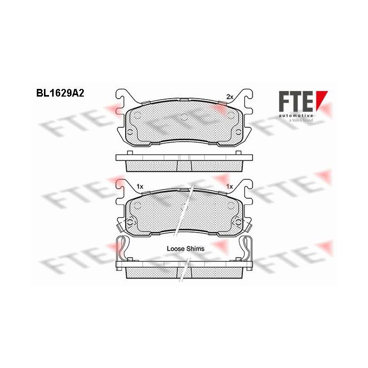 Stabdžių trinkelių rinkinys, diskinis stabdys FTE 9010256