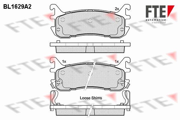 Stabdžių trinkelių rinkinys, diskinis stabdys FTE 9010256
