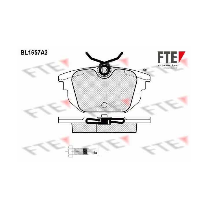 Stabdžių trinkelių rinkinys, diskinis stabdys FTE 9010272