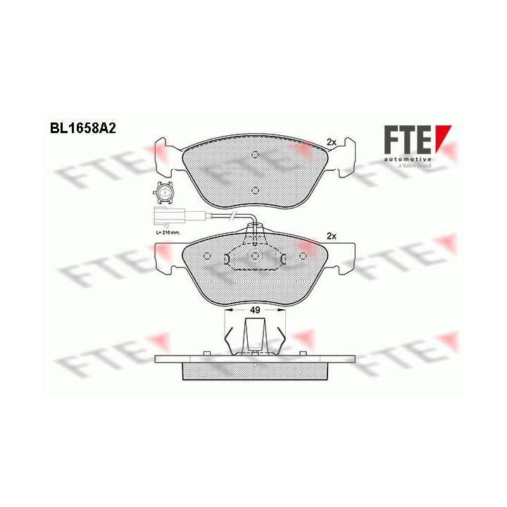 Stabdžių trinkelių rinkinys, diskinis stabdys FTE 9010274