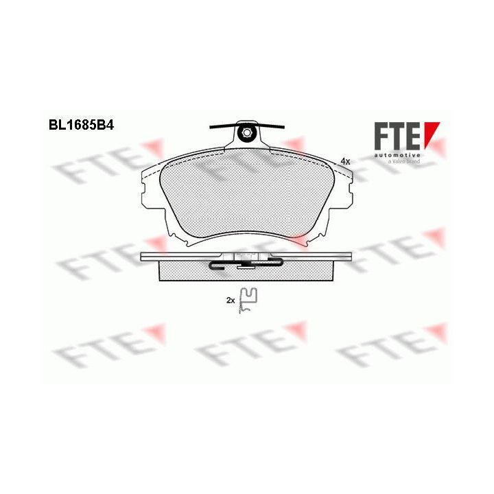 Stabdžių trinkelių rinkinys, diskinis stabdys FTE 9010298