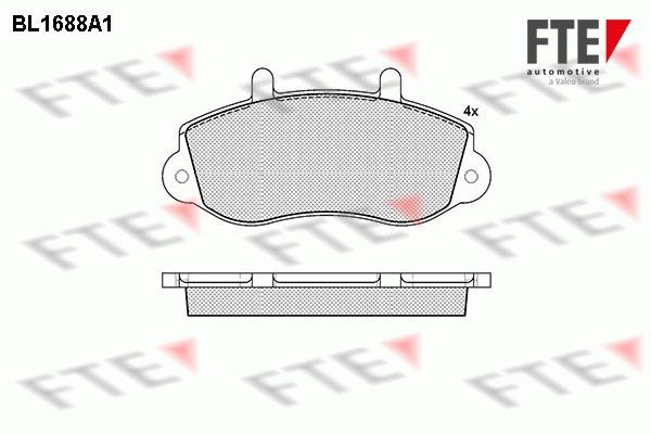 Stabdžių trinkelių rinkinys, diskinis stabdys FTE 9010300