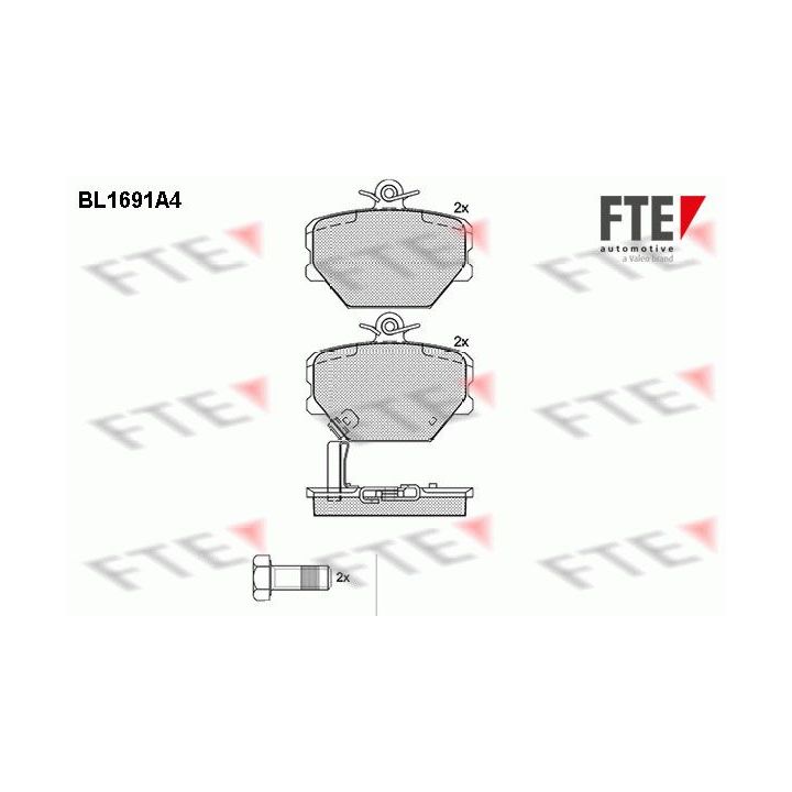 Stabdžių trinkelių rinkinys, diskinis stabdys FTE 9010302