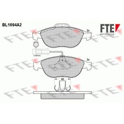 Stabdžių trinkelių rinkinys, diskinis stabdys FTE 9010304