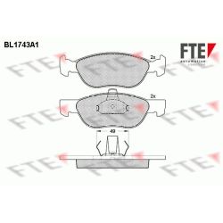 Stabdžių trinkelių rinkinys, diskinis stabdys FTE 9010327