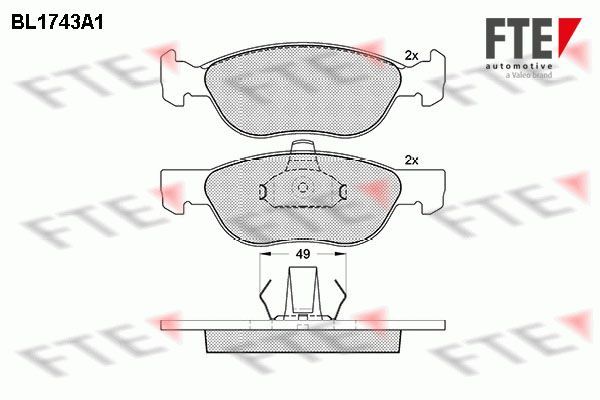 Stabdžių trinkelių rinkinys, diskinis stabdys FTE 9010327
