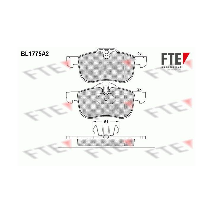 Stabdžių trinkelių rinkinys, diskinis stabdys FTE 9010345