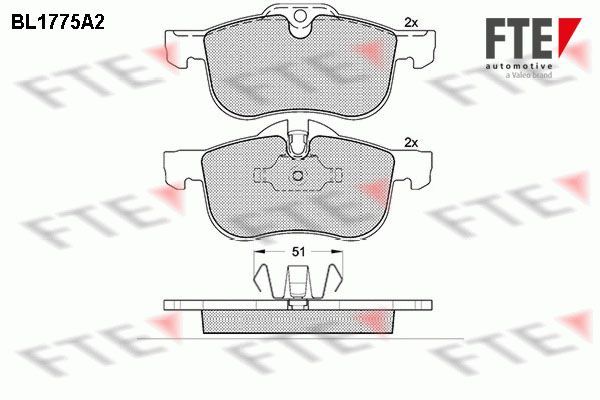 Stabdžių trinkelių rinkinys, diskinis stabdys FTE 9010345