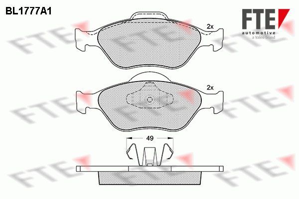 Stabdžių trinkelių rinkinys, diskinis stabdys FTE 9010348